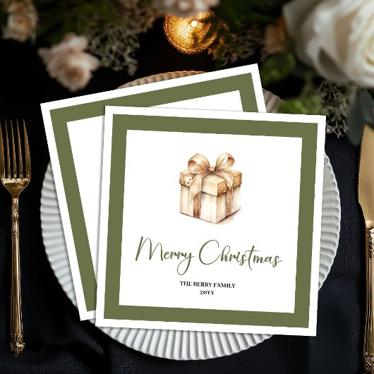 Serviette En Papier Timeless Christmas Present Custom Family Napkins @