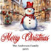 Serviette En Papier Timeless Christmas scene napkin red green artwork