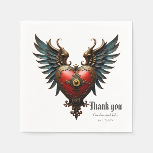 Serviette En Papier Timeless love, surreal elegance in steampunk style (Devant)
