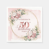 Serviette En Papier Timeless Rose Gold Dusty Pink 50th Birthday Party  (Devant)