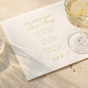 Serviette En Papier Timeline de Mariage Chartreuse d'une Histoire d'Am