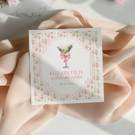 Serviette En Papier 'Tini Bit Ancien Martini Coquette Anniversaire