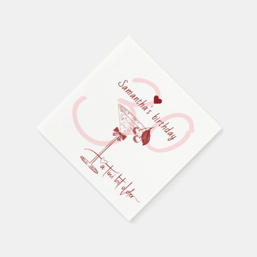 Serviette En Papier Tini Bit Ancienne Bow moderne Cherry Martini Anniv (Coin)