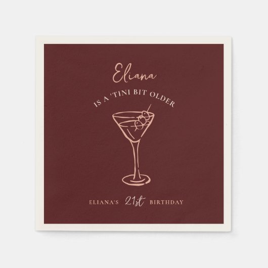 Serviette En Papier Tini Bit Ancienne fête d'anniversaire personnalisé (Devant)