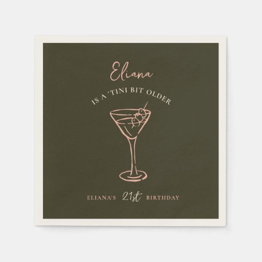 Serviette En Papier Tini Bit Ancienne fête d'anniversaire personnalisé (Devant)