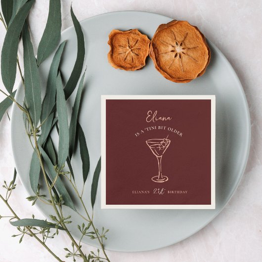 Serviette En Papier Tini Bit Ancienne fête d'anniversaire personnalisé