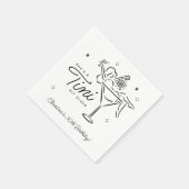 Serviette En Papier Tini Bit Anniversaire de Martini Whimsical (Coin)