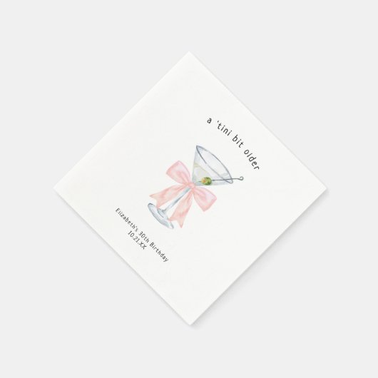 Serviette En Papier Tini Bit plus âgé | Martini à thème Anniversaire (Coin)