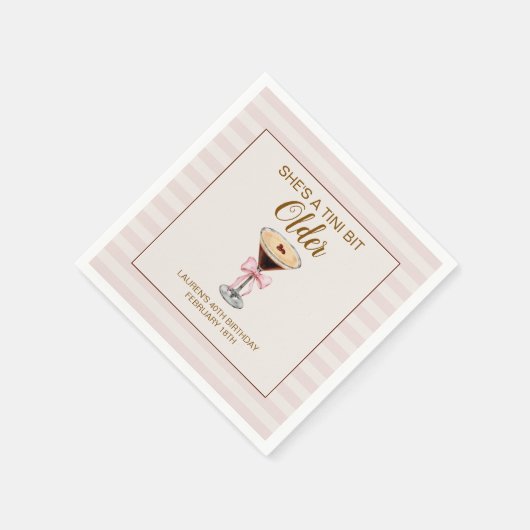 Serviette En Papier Tini Bit plus âgé | Martini thème Anniversaire Nap (Coin)