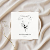Serviette En Papier Tini Bit Plus Ancien Cocktail Mains Tirées Unique