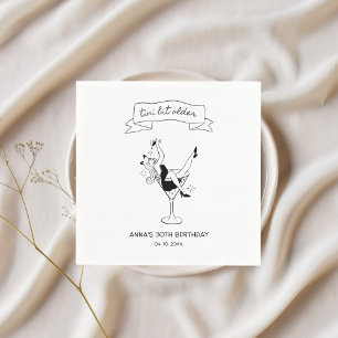 Serviette En Papier Tini Bit Plus Ancien Cocktail Mains Tirées Unique