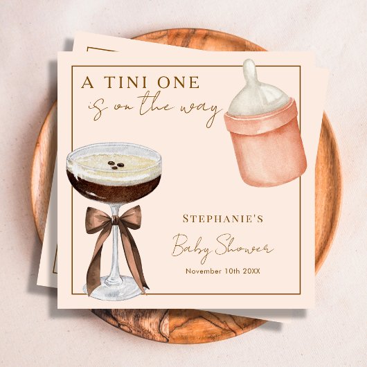Serviette En Papier Tini One rose Espresso Martini Baby shower fille