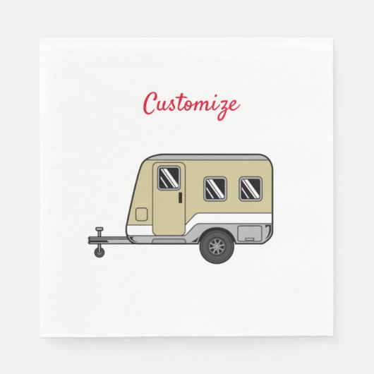 Serviette En Papier Tiny Tan Caravan Camper Thunder_Cove (Devant)