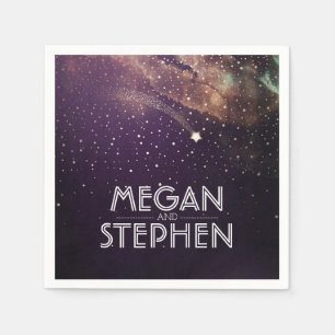 Serviette En Papier Tir Star Plum et Gold Night Starry