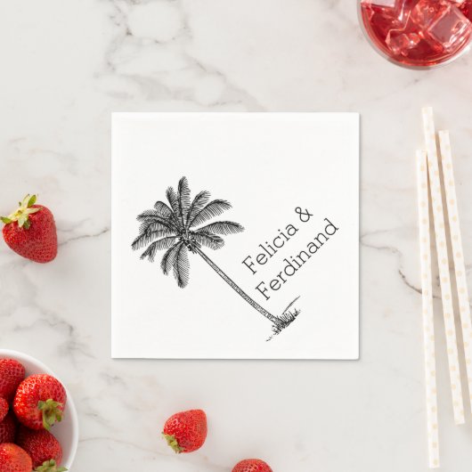 Serviette En Papier Tirage de ligne de palmier de coco (En situation)