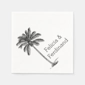 Serviette En Papier Tirage de ligne de palmier de coco (Devant)