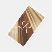 Serviette En Papier Tissu doré floral Monogrammé (Coin)