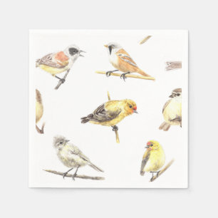 Serviette En Papier Tit birds motif