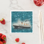Serviette En Papier Titanic Sapphire Parties scintillant White Star Li (En situation)