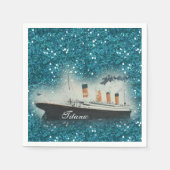 Serviette En Papier Titanic Sapphire Parties scintillant White Star Li (Devant)