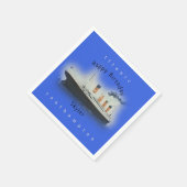 Serviette En Papier Titanic Ship Joyeux Anniversaire Nom Marinne Bleu (Coin)