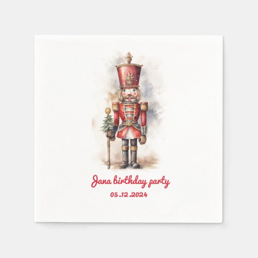 Serviette En Papier Titre : Nutcracker Red Magical Birthday Party (Devant)