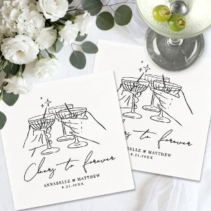 Serviette En Papier Toast à l'éternité Simple Cocktail Mariage