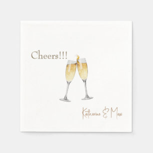 Serviette En Papier Toast au champagne Cocktail personnalisé pour mari