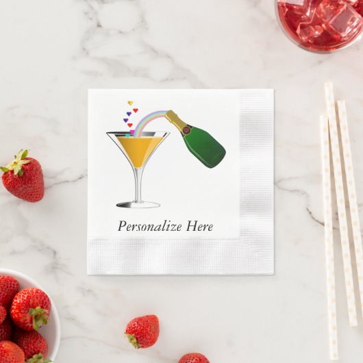 Serviette En Papier Toast Champagne (En situation)