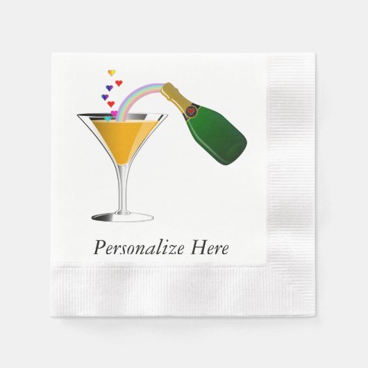 Serviette En Papier Toast Champagne (Devant)