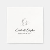 Serviette En Papier Toast Champagne Papier Mariage personnalisé (Devant)