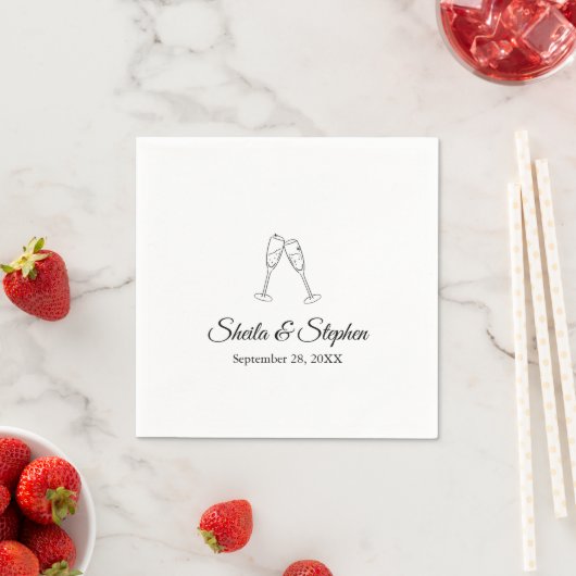 Serviette En Papier Toast Champagne Papier Mariage personnalisé (En situation)