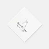 Serviette En Papier Toast Champagne Papier Mariage personnalisé (Coin)