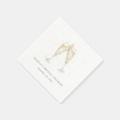 Serviette En Papier Toast de Champagne Fête des mariées personnalisée (Coin)