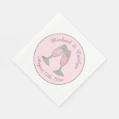 Serviette En Papier Toast de Champagne rose Mariage Fête des mariées (Coin)