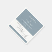Serviette En Papier Toast de mariage élégant bleu Dusty Personnalisé (Coin)