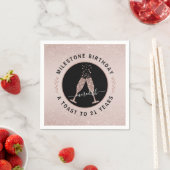 Serviette En Papier Toast de Parties scintillant Champagne personnalis (En situation)