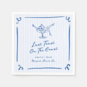 Serviette En Papier Toast Dernier bleu à main blanche tiré sur la côte (Devant)