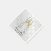 Serviette En Papier Toast mariage Champagne Sur Damas (Coin)