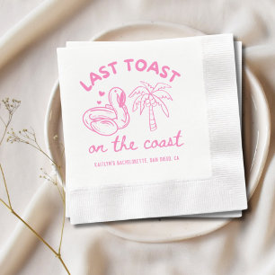 Serviette En Papier Toast rose Dernier sur la côte Bachelorette servie