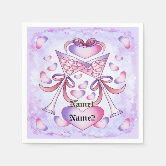 Serviette En Papier Toast To Love mariage serviettes (Devant)