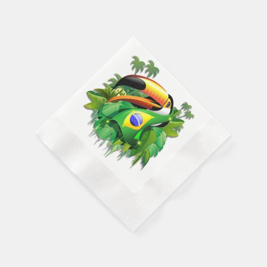 Serviette En Papier Toco Toucan avec Cravate du drapeau brésilien (Coin)