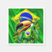 Serviette En Papier Toco Toucan avec Cravate du drapeau brésilien (Devant)