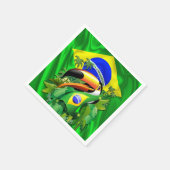 Serviette En Papier Toco Toucan avec Cravate du drapeau brésilien (Coin)