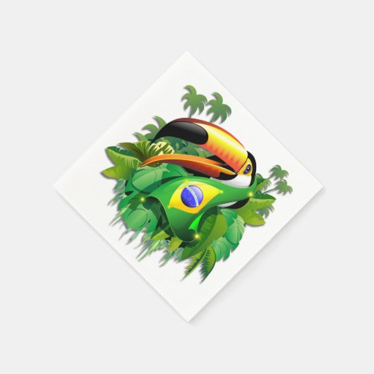 Serviette En Papier Toco Toucan avec Cravate du drapeau brésilien (Coin)