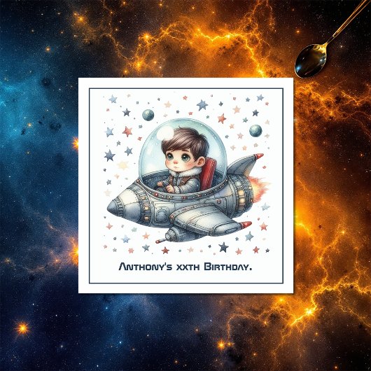 Serviette En Papier Toddler Astronaut Espace thème fête d'anniversaire
