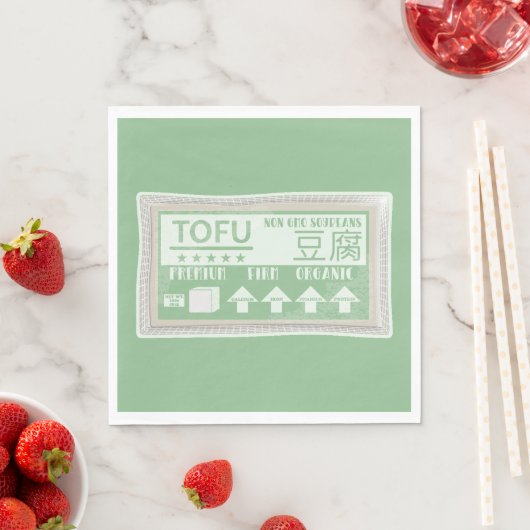 Serviette En Papier Tofu Pop art emballage alimentaire (En situation)
