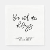 Serviette En Papier Toi et moi, Toujours élégante réception du jour de (Devant)