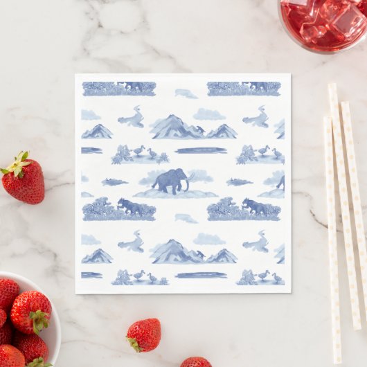 Serviette En Papier Toile animale disparue (En situation)