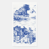 Serviette En Papier Toile Bleu Français Tour (Devant)
